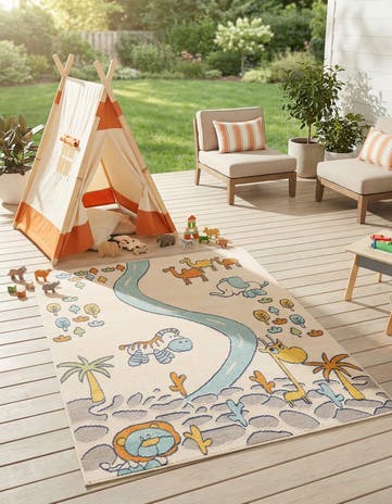 5' 3 x 7' 7 Easy-Clean Indoor / Outdoor Rug