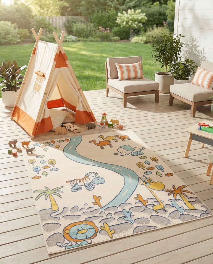 5' 3 x 7' 7 Easy-Clean Indoor / Outdoor Rug