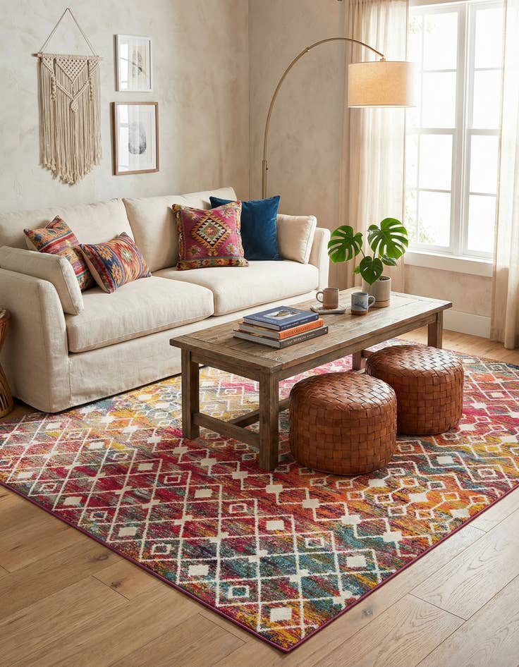 Detail image of 10' 8 x 14' Moroccan Trellis Rug