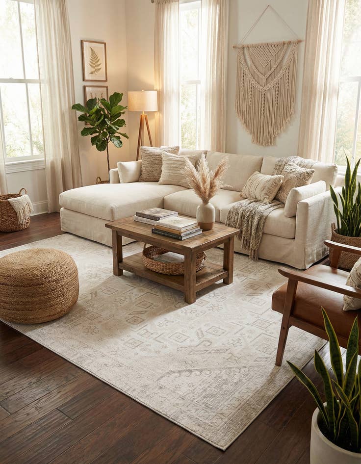 Detail image of 9' x 12'  Washable Aztec Indoor / Outdoor Rug