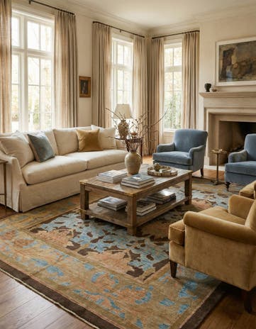10' 3 x 15' Hand Knotted Oushak Wool Rug
