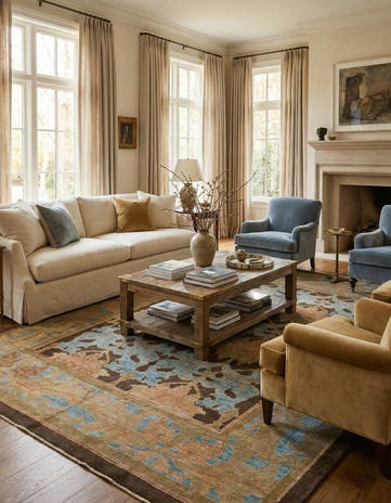 10' 3 x 15' Hand Knotted Oushak Wool Rug