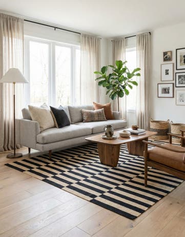5' 4 x 7' 8 Hand Woven Kilim Modern Wool Rug