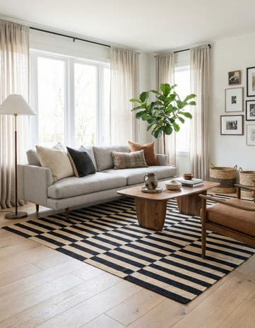 5' 4 x 7' 8 Hand Woven Kilim Modern Wool Rug