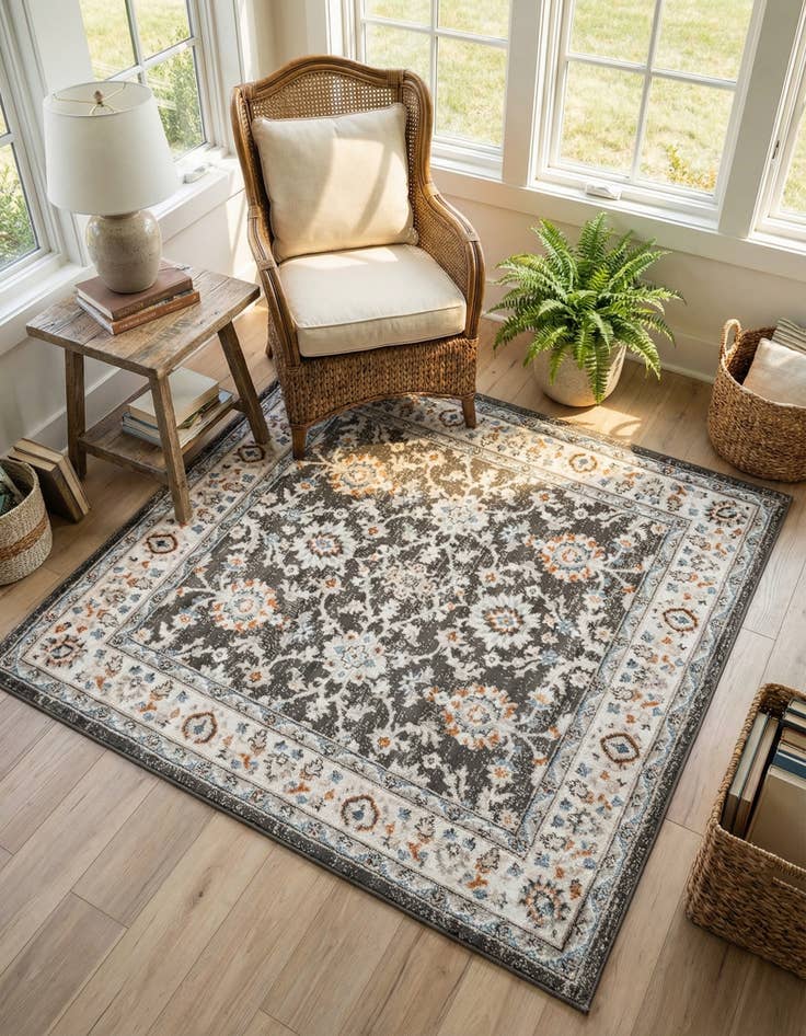 Detail image of 5' 3 x 5' 3 Charlotte Square Rug