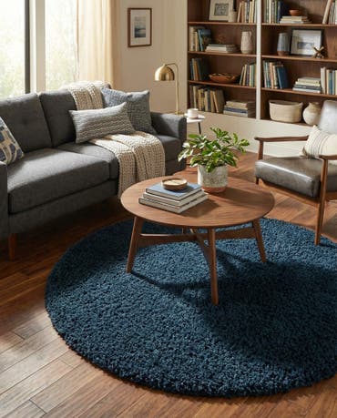  6' x 6' Solid Shag Round Rug