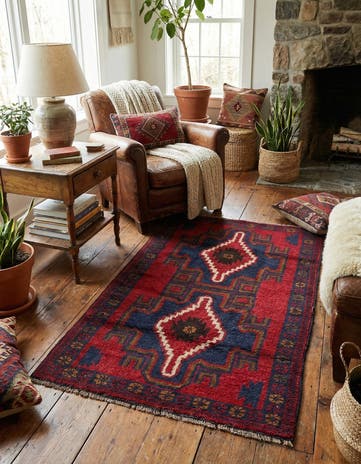 2' 9 x 4' 7 Hand Knotted Balouch Persian Wool Rug