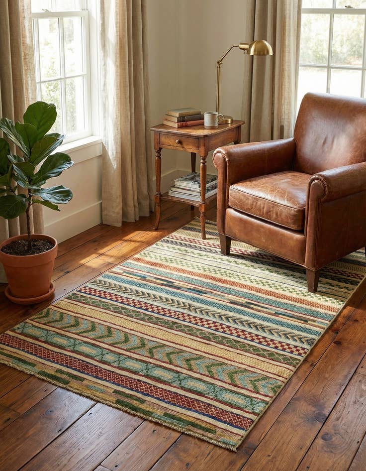 Detail image of 2' 9 x 3' 9  Hand Knotted Modern Ziegler Rug