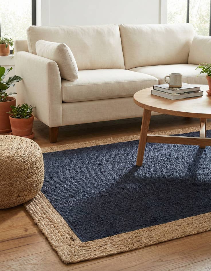 Detail image of  4' 1 x 6' 1  Hand Braided Jute Rug