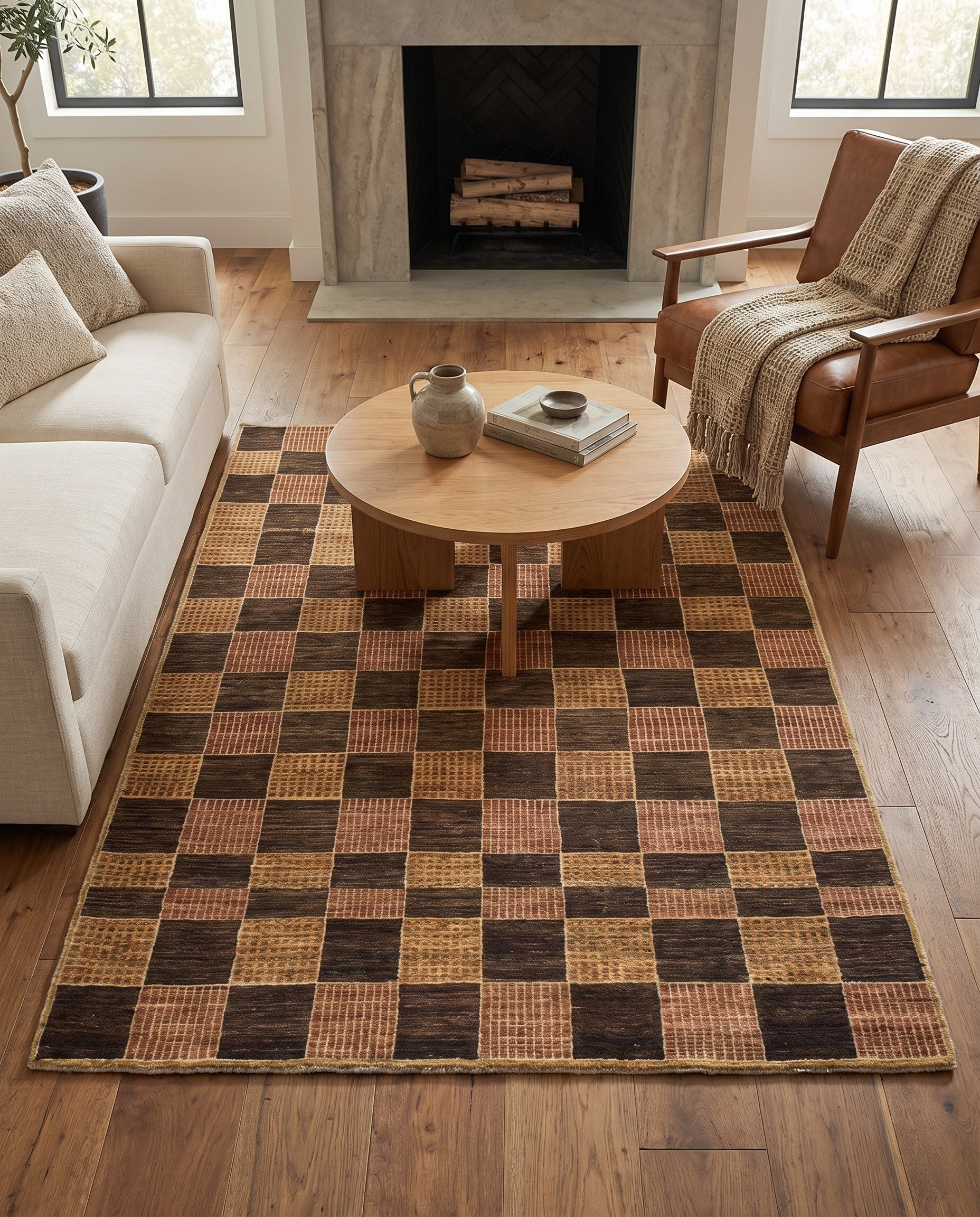 4' 8 x 6' 6 Hand Knotted Modern Ziegler Oriental Rug