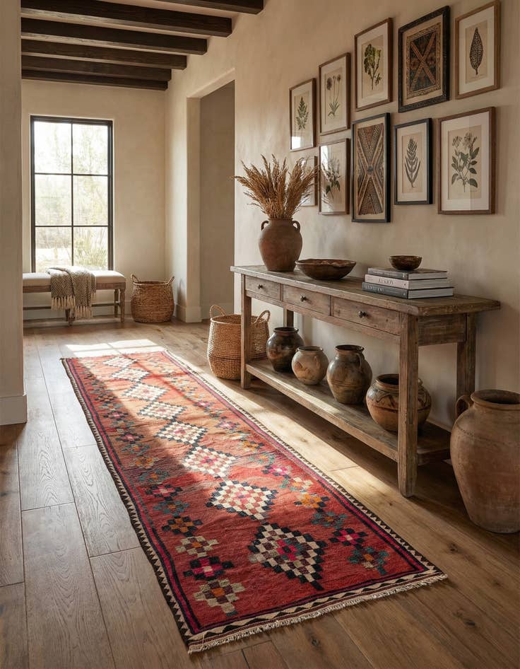 Detail image of 5' x 10' 9  Hand Woven Kilim Fars Wool Runner Rug