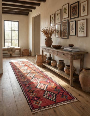 5' x 10' 9 Hand Woven Kilim Fars Wool Runner Rug