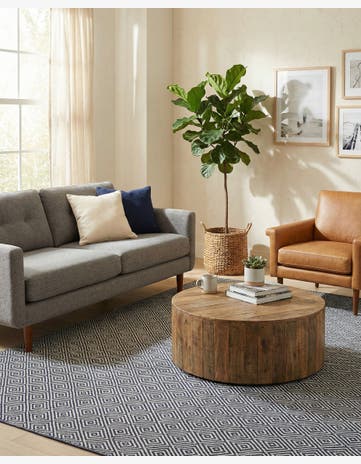 5' 1 x 8' Hand Woven Geo Trellis Flatweave Rug