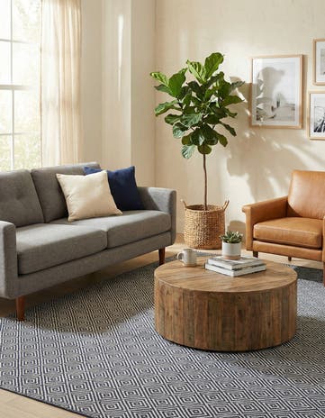 5' 1 x 8' Hand Woven Geo Trellis Flatweave Rug