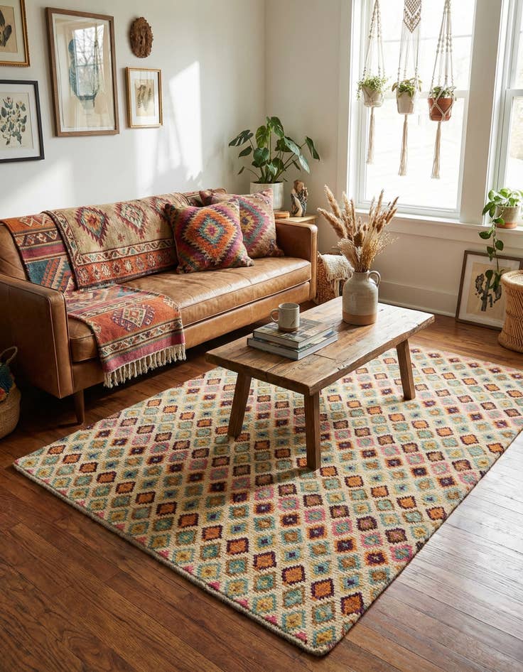 Detail image of 4' 2 x 6' 1  Hand Knotted Balouch Wool Rug