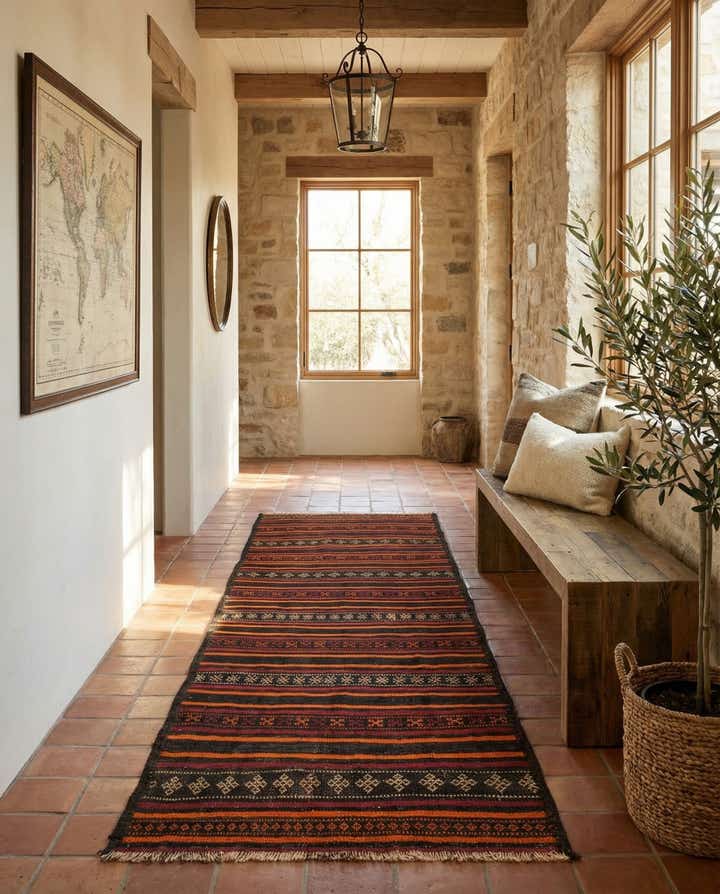 2' 8 x 8' 3 Hand Woven Kilim Fars Wool Runner Rug
