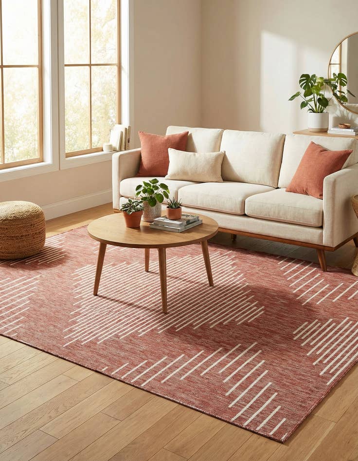 Detail image of  5' 3 x 8'  Washable Modern Indoor / Outdoor Rug