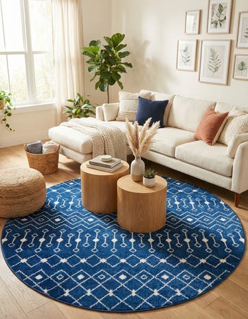 7' 10 x 7' 10 Moroccan Trellis Round Rug