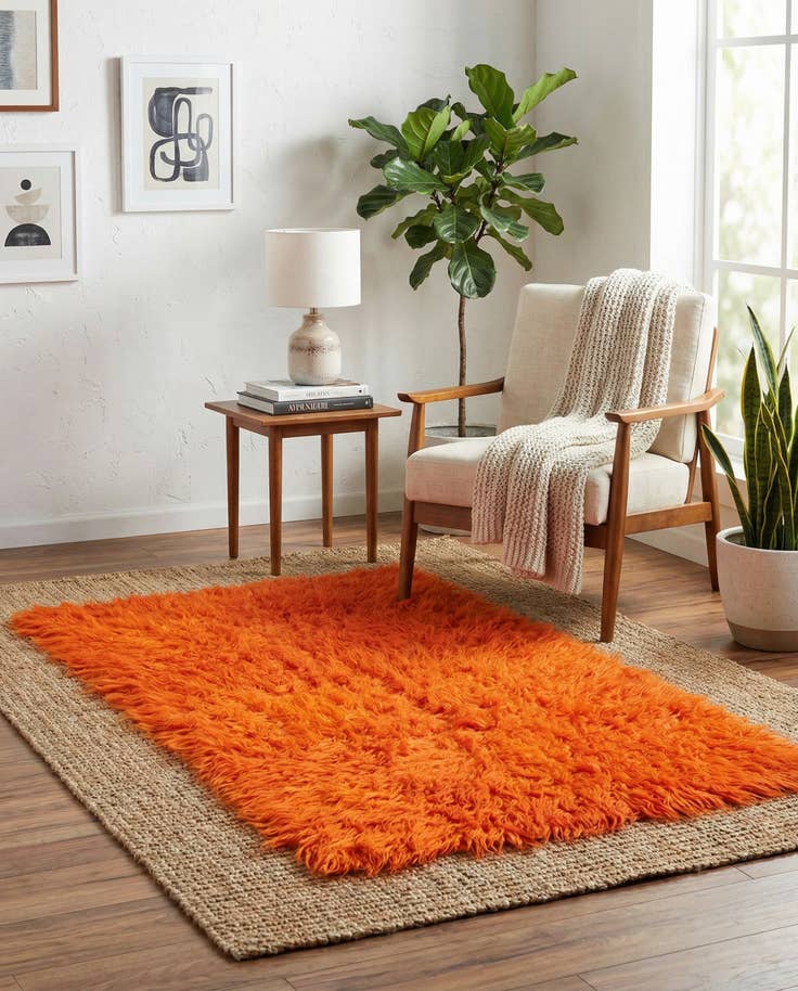 Detail image of 2' 5 x 4' 7 Hand Knotted Moroccan Wool Rug