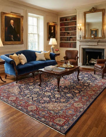 8' 4 x 12' 6 Hand Knotted Mashad Persian Wool Rug