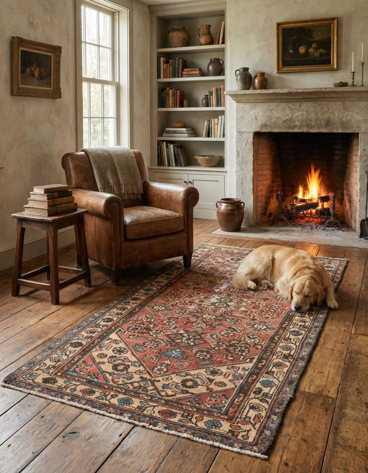 Detail image of 3' 3 x 6' 4  Hand Knotted Ultra Vintage Persian Wool Rug