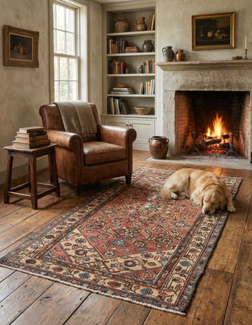 3' 3 x 6' 4 Hand Knotted Ultra Vintage Persian Wool Rug