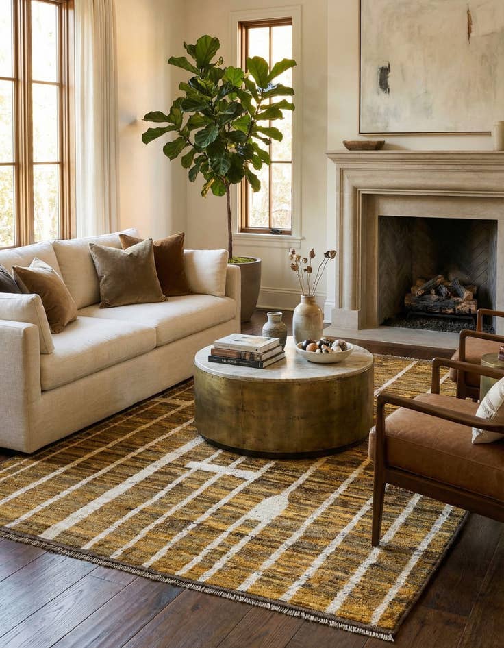 Detail image of  5' 5 x 8' 1  Hand Knotted Moroccan Wool Rug