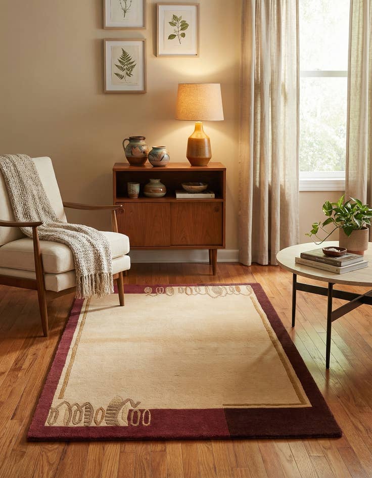 Detail image of 2' 11 x 4' 11  Hand Knotted Darya Wool Rug