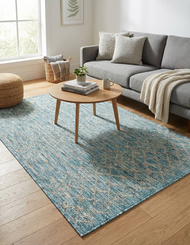 Detail image of 4' x 6'  Washable Trellis Indoor / Outdoor Rug