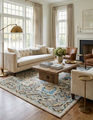 6' 6 x 9' 8 Hand Knotted Oushak Wool Rug