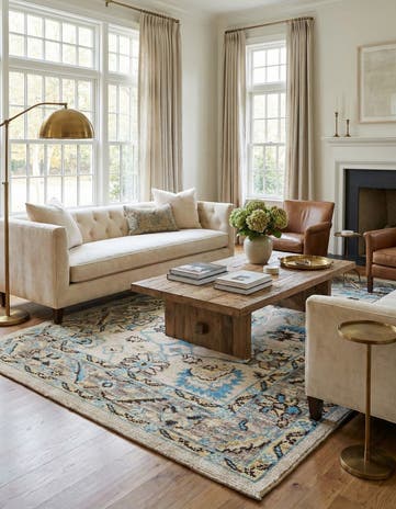 6' 6 x 9' 8 Hand Knotted Oushak Wool Rug
