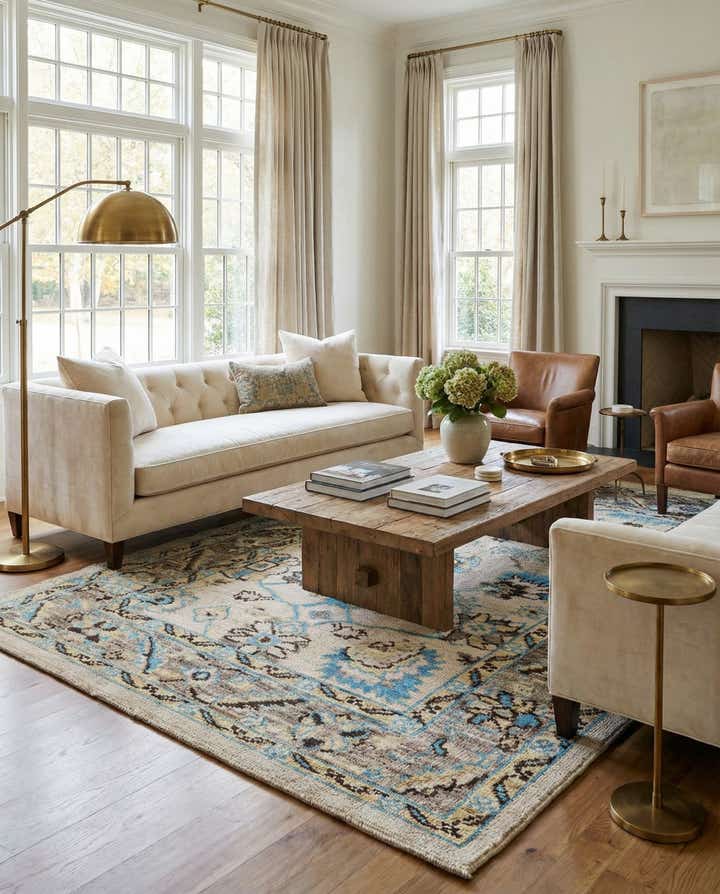 6' 6 x 9' 8 Hand Knotted Oushak Wool Rug