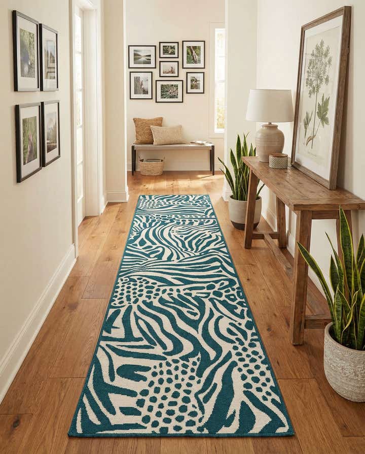 2' 7 x 10' Easy-Clean Safari Indoor / Outdoor Runner Rug