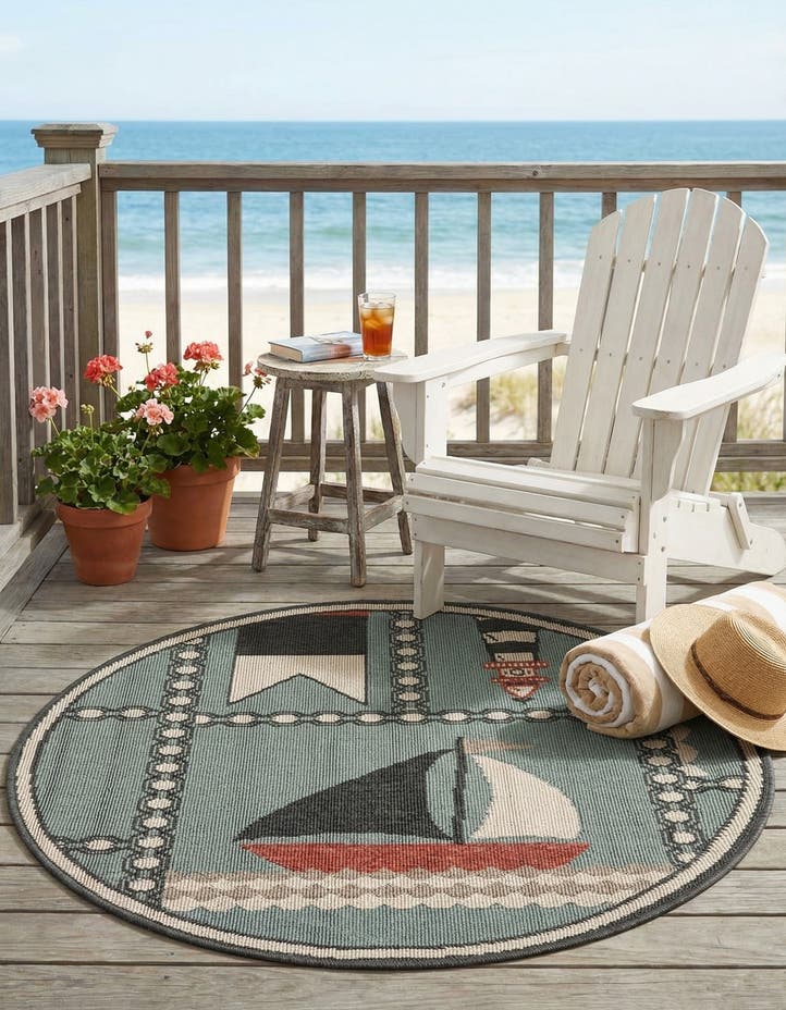 3' x 3' Easy-Clean Coastal Indoor / Outdoo...