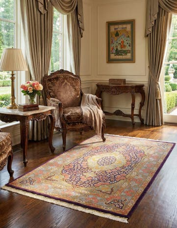 3' 3 x 5' 2 Ghom Silk Rug