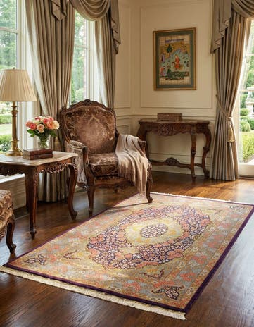 3' 3 x 5' 2 Ghom Silk Rug