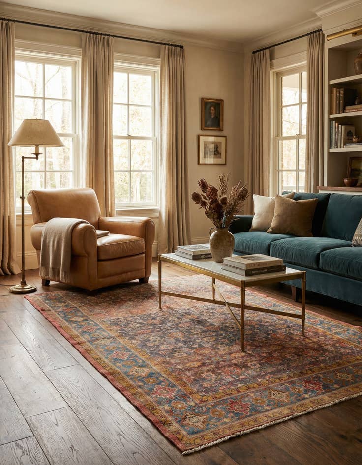 Detail image of 5' 3 x 7' 8  Hand Knotted Ultra Vintage Persian Wool Rug