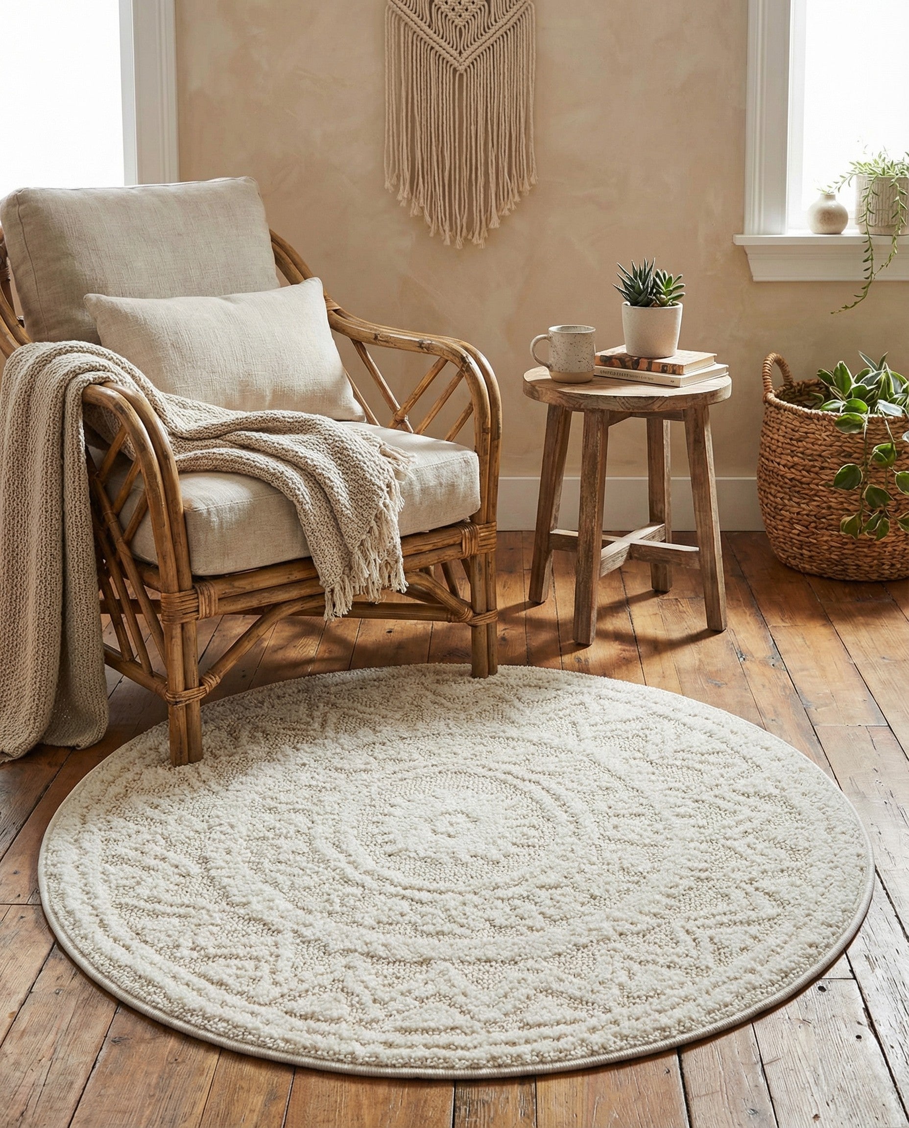 3' 3 x 3' 3 Boho Round Rug