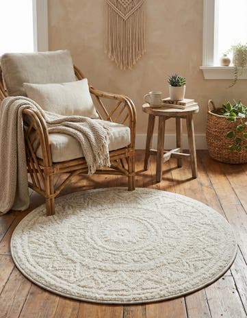 3' 3 x 3' 3 Boho Round Rug