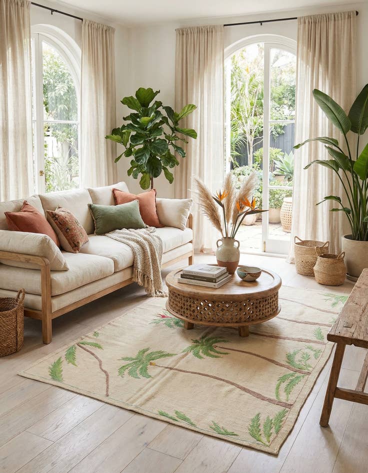 Detail image of 5' x 6' 6  Hand Woven Kilim Suzani Wool Rug