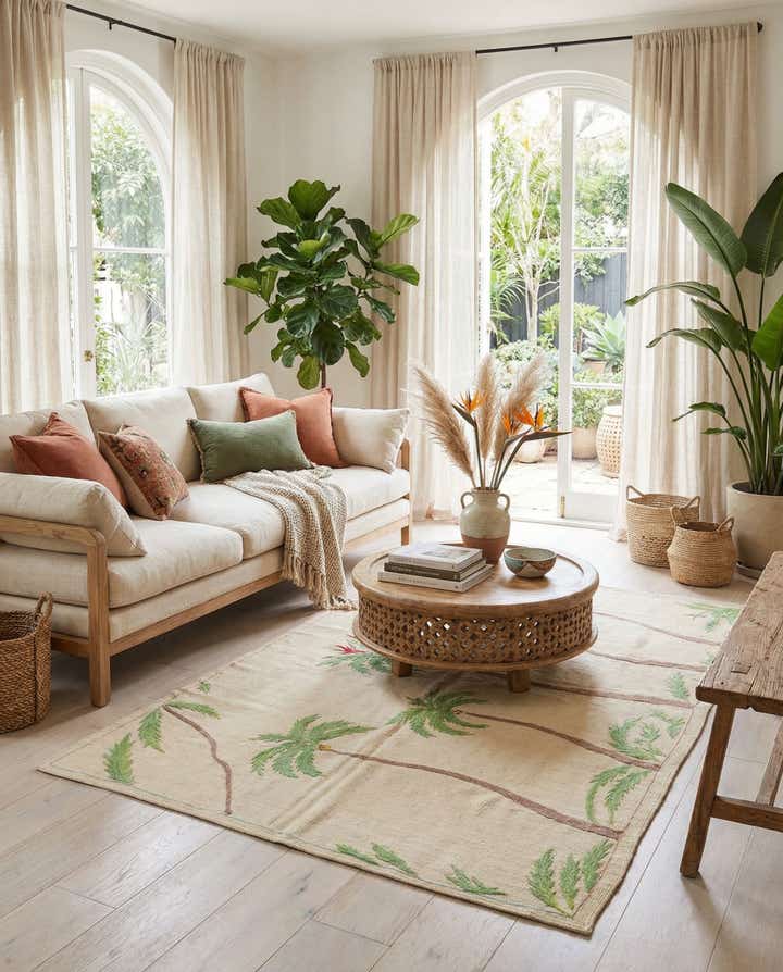 5' x 6' 6 Hand Woven Kilim Suzani Wool Rug