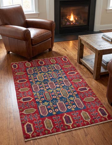 3' 10 x 6' 3 Hand Knotted Kazak Rug
