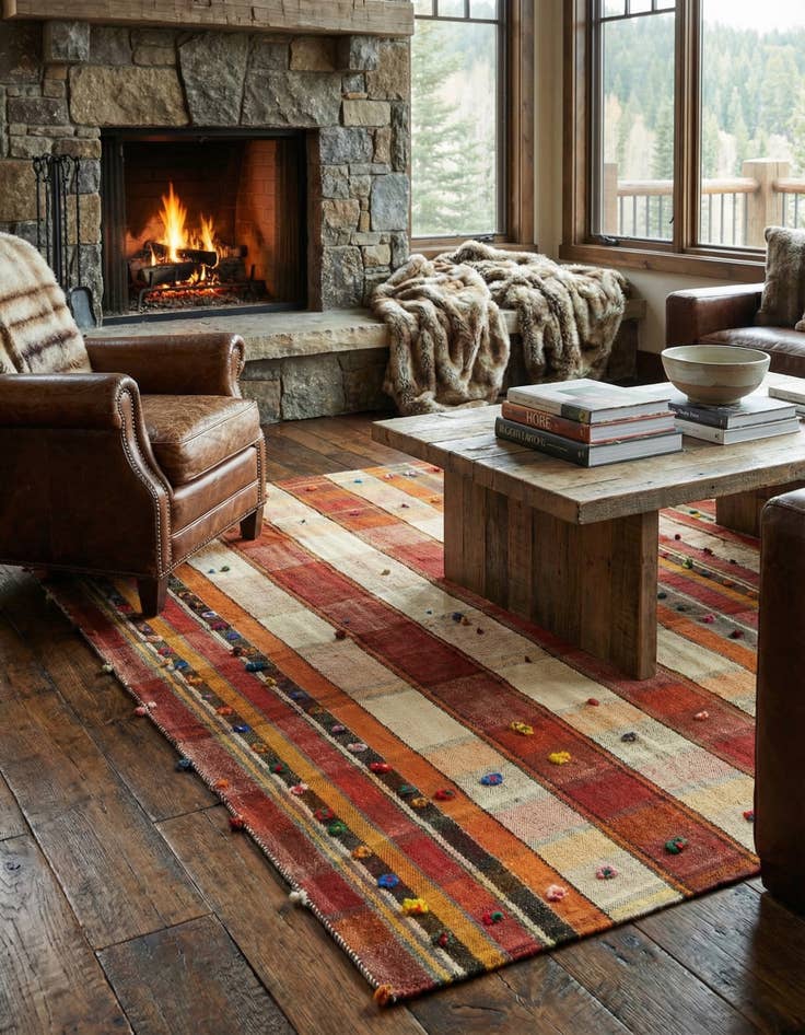 Detail image of  4' 9 x 7' 4 Jajim Rug