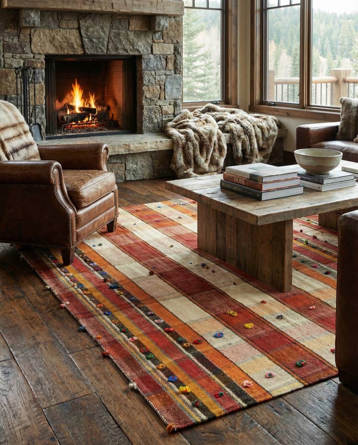 Detail image of 4' 9 x 7' 4 Jajim Rug