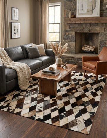 4' 1 x 5' 11 Cowhide Stocks Rug