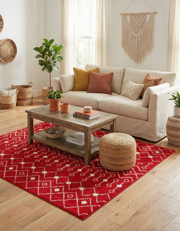 Detail image of 6' x 6' Moroccan Trellis Square Rug