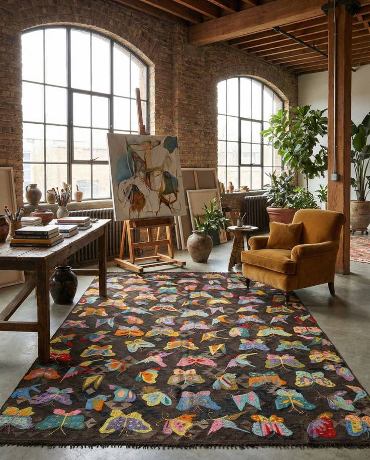 Vue détaillée : 200cm x 305cm Tissé à la main Kilim Suzani Tapis Laine