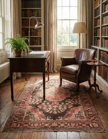 4' 6 x 6' 8 Hand Knotted Ultra Vintage Persian Wool Rug
