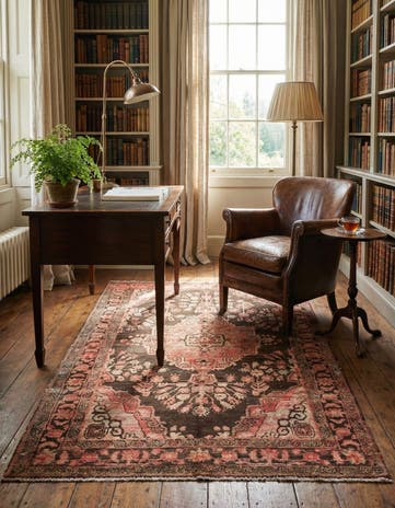 4' 6 x 6' 8 Hand Knotted Ultra Vintage Persian Wool Rug