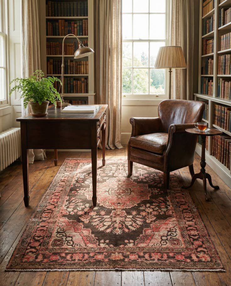 Detail image of 4' 6 x 6' 8 Hand Knotted Ultra Vintage Persian Wool Rug